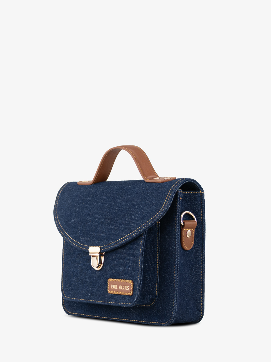 bolso-bandolera-cuero-azul-vaquero-Mademoiselle George-n2-denim-crudo-vista-lateral-W105-DBLU-DENIM
