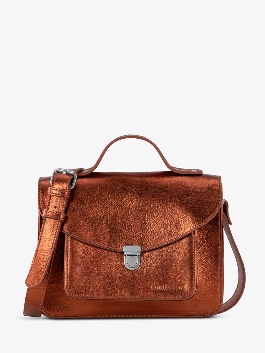 foto vista frontal bolso de mano cuero cobre mademoiselle george ginger paul marius w05 m o