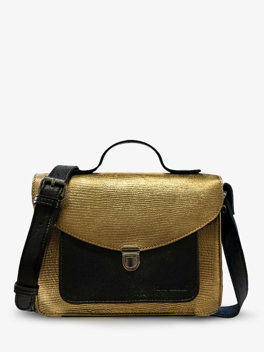 foto-vista-frontal-bolso-de-mano-cuero-dorado-negro-mademoiselle-george-or-noir-paul-marius-w05-l-g-b