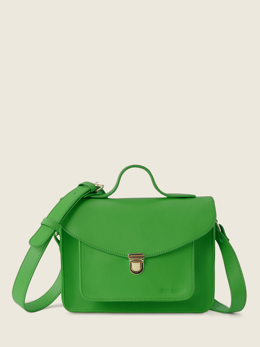 foto-vista-frontal-bolso-bandolera-cuero-verde-mademoiselle-george-sorbet-kiwi-paul-marius-w05-sb-gr
