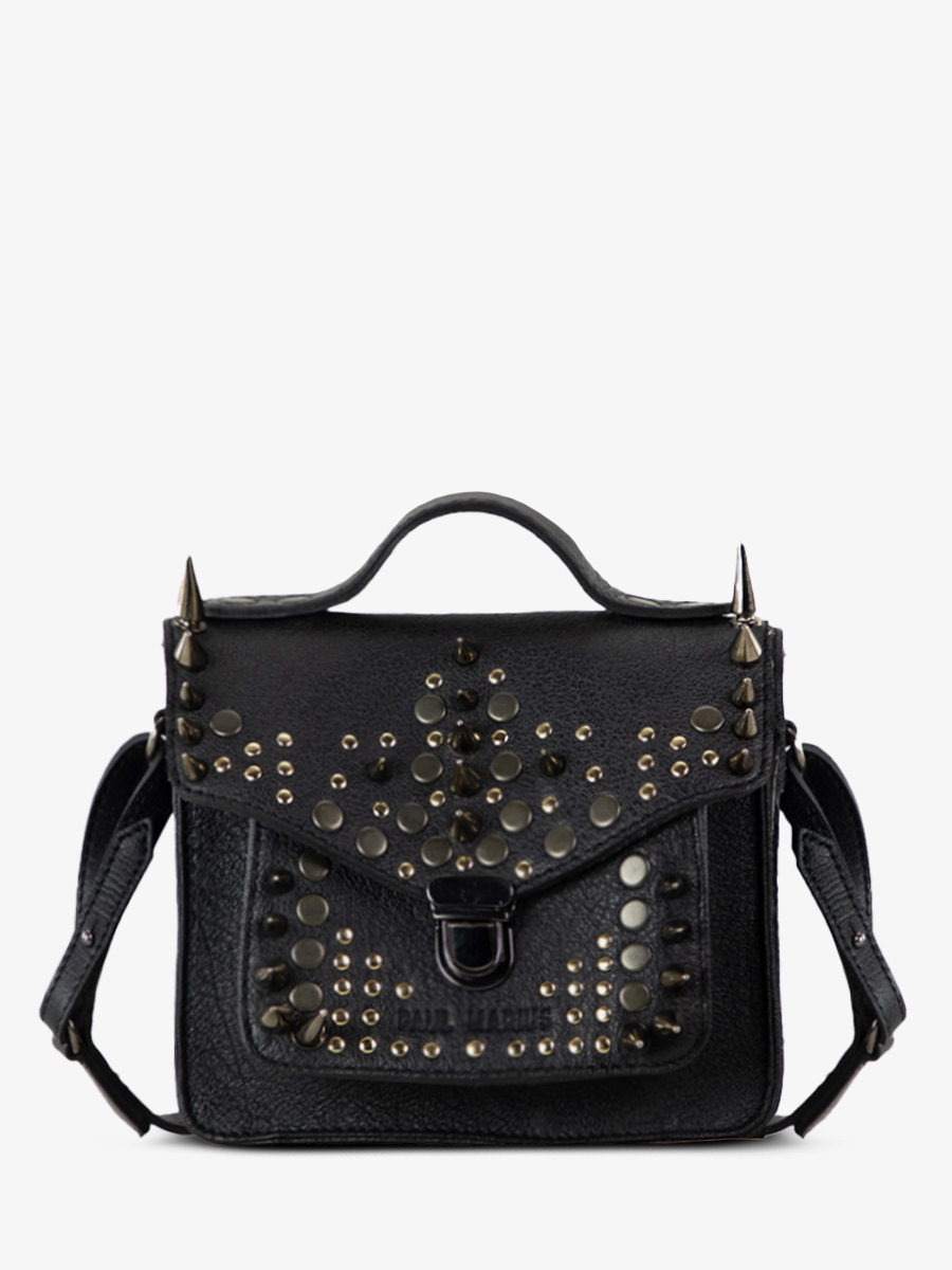 foto-vista-frontal-mini-bolso-bandolera-cuero-negro-mademoiselle-george-xs-edición-negra-opus-paul-marius-w05xs-bed-op4-b