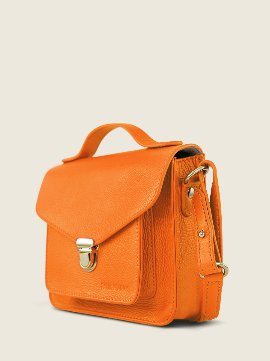 foto-vista-lateral-mini-bolso-bandolera-cuero-naranja-mademoiselle-george-xs-sorbet-mango-paul-marius-w05xs-sb-o