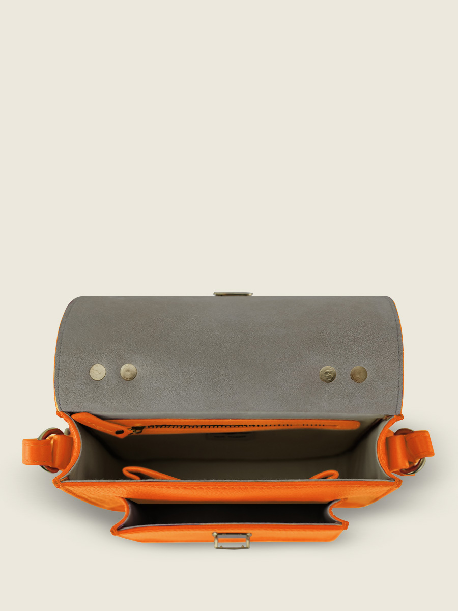 foto-vista-interior-mini-bolso-bandolera-cuero-naranja-mademoiselle-george-xs-sorbet-mango-paul-marius-w05xs-sb-o