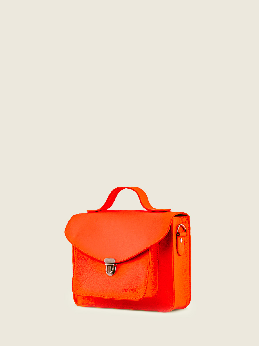 foto-vista-lateral-bolso-de-mano-cuero-naranja-mademoiselle-george-neon-paul-marius-w05-ne-o