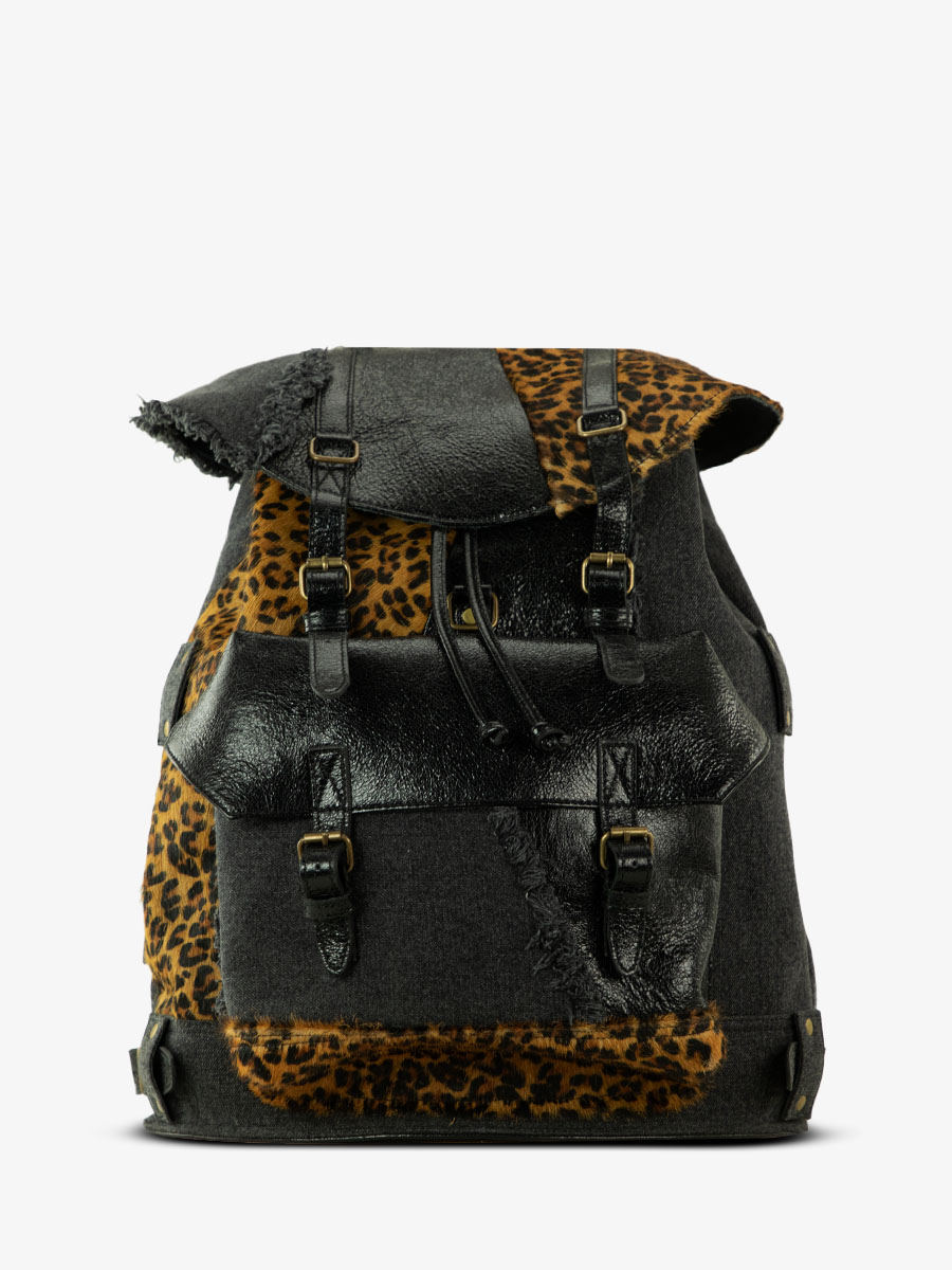 foto-vista-frontal-mochila-cuero-mujer-leopardo-negro-monlegionnaire-chimere-denim-negro-paul-marius-bbp-ch-b-denim