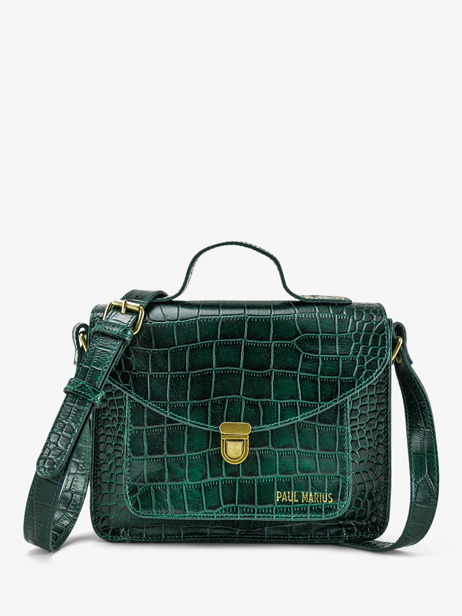 foto-vista-frontal-bolso-bandolera-cuero-mujer-mademoiselle-george-alligator-verde-paul-marius-w05-a-dg