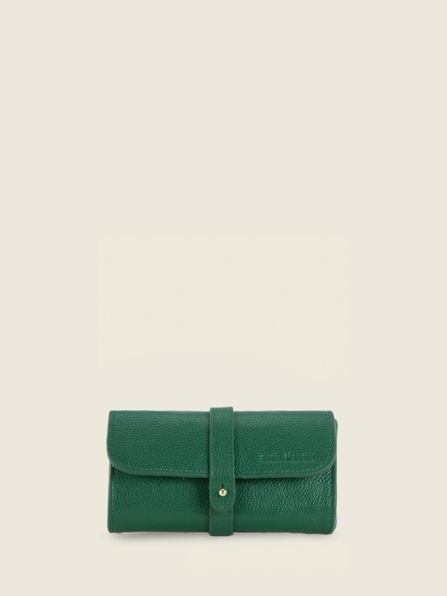 foto-vista-frontal-estuche-para-gafas-cuero-verde-oscar-azur-verde-imperial-paul-marius-m50-az-gr
