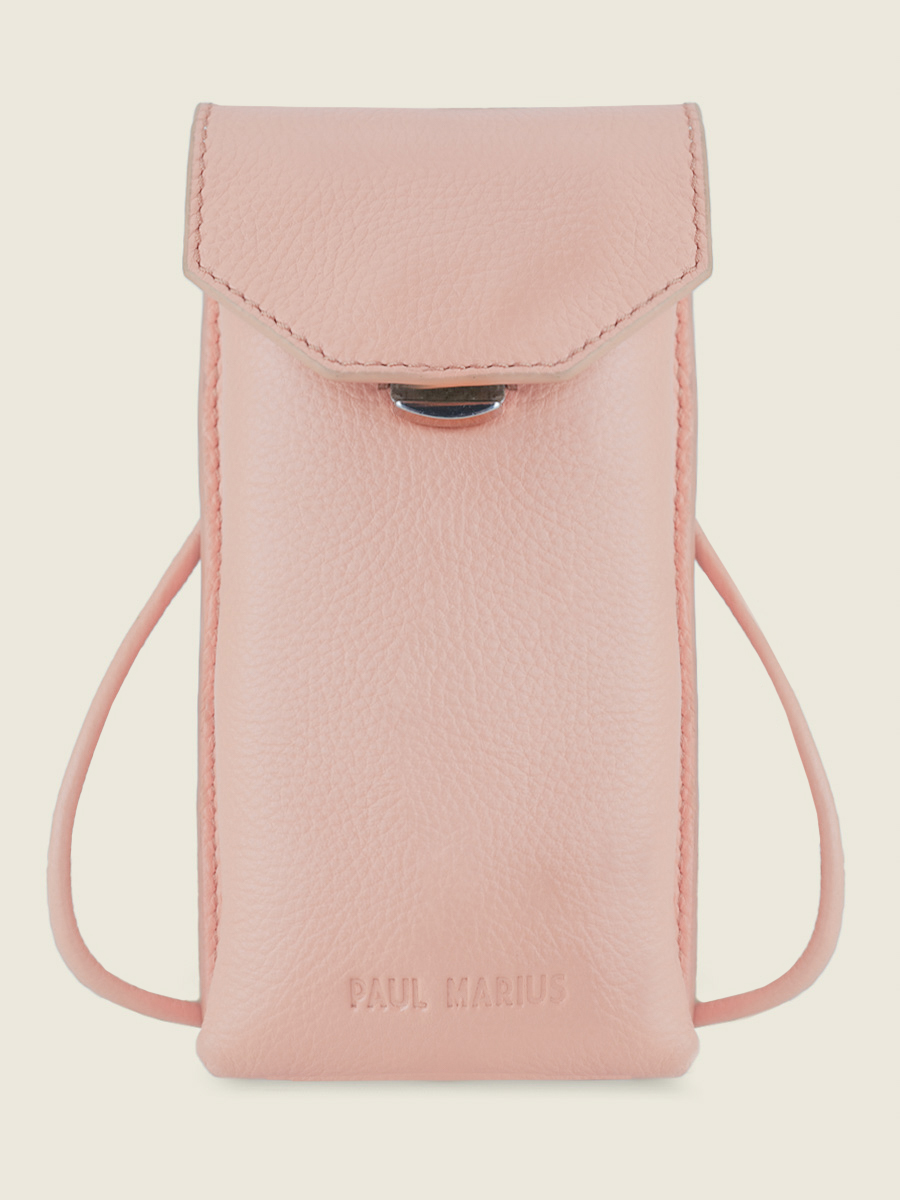foto-vista-frontal-bolso-teléfono-cuero-rosa-eva-pastel-poudre-paul-marius-m71-pt-pi