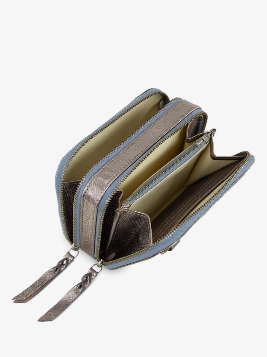 foto-vista-bolso-riñonera-cuero-vaquero-plateado-mujer-labanane-denim-acier-paul-marius-m66-gm-denim