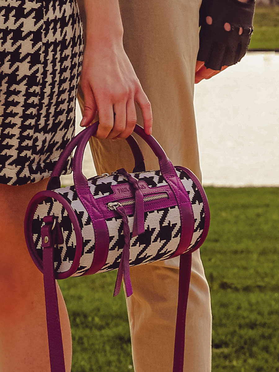 foto vista frontal bolso de mano de cuero violeta Charlie Allure Zinzolin Paul Marius W30 HS2 ZI