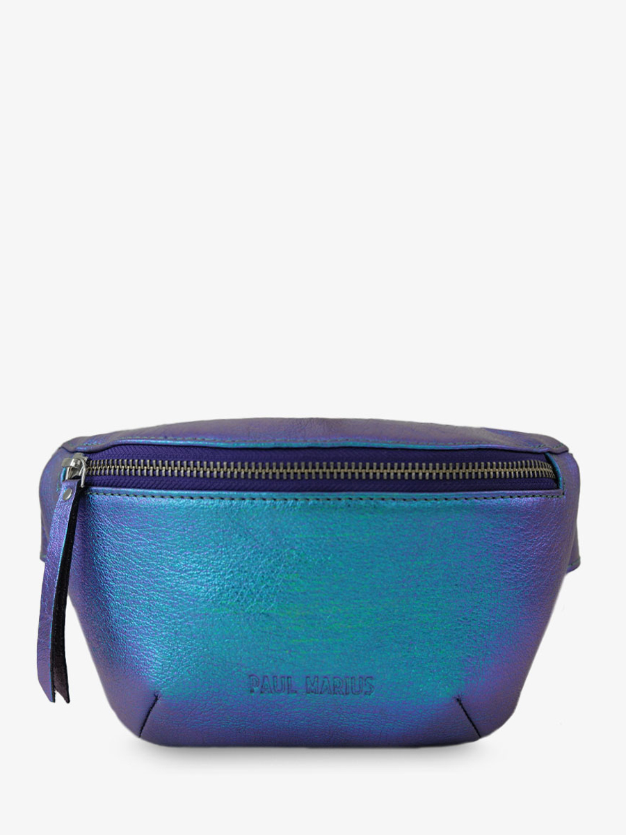 foto-vista-frontal-bolsa-banana-cuero-azul-iridiscente-mujer-labanane-xs-scarabée-paul-marius-m503xs-p-blu