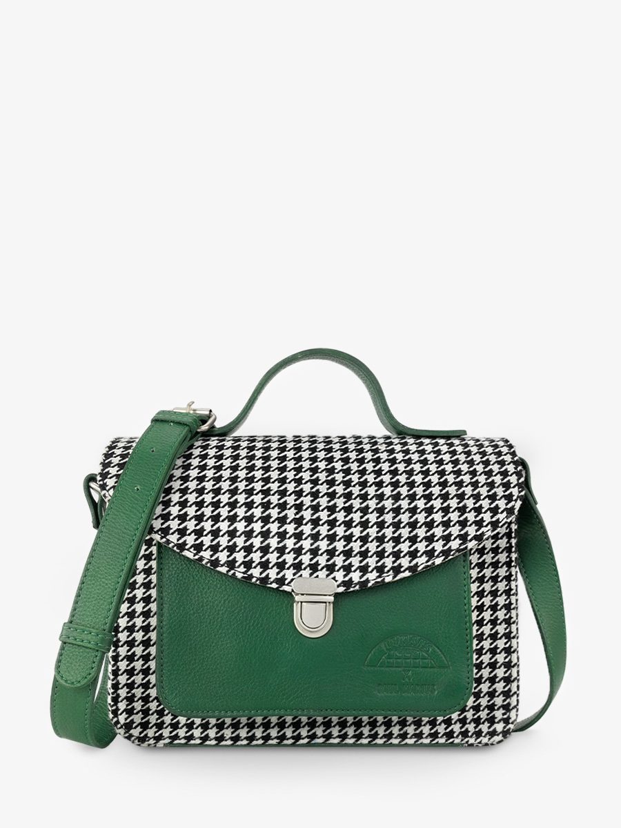 foto-vista-frontal-bolso-bandolera-cuero-verde-mademoiselle-george-le-mans-clásico-paul-marius-w05-lemans-dg