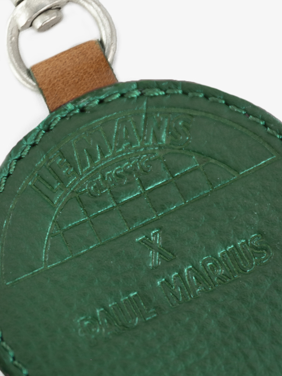 foto-vista-trasera-llavero-cuero-verde-llavero-le-mans-clásico-paul-marius-lrk-lemans-dg