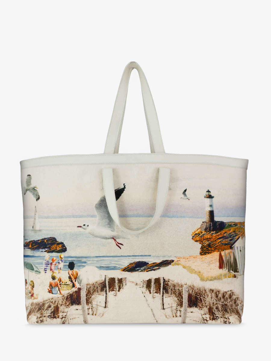 foto-vista-frontal-bolso-cesta-cuero-estampado-playa-duna-côte-ouest-plage-paul-marius-m25-cnv-beach