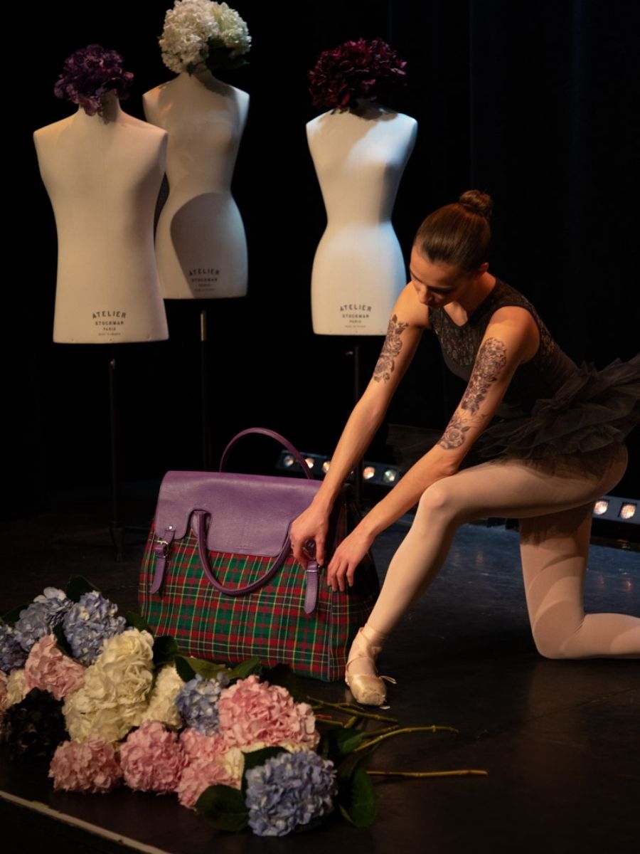 foto-zoom-material-bolsa-de-viaje-cuero-tejido-tartán-rouen-delhi-versus-paul-marius-m105-sco-gr-p