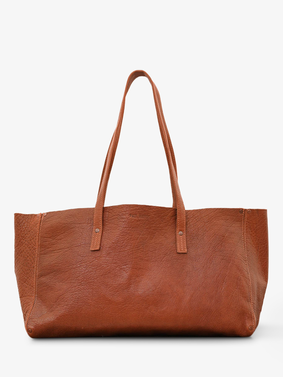 foto-vista-frontal-bolso-cuero-mujer-marrón-leffronte-m-natural-paul-marius-w12-l
