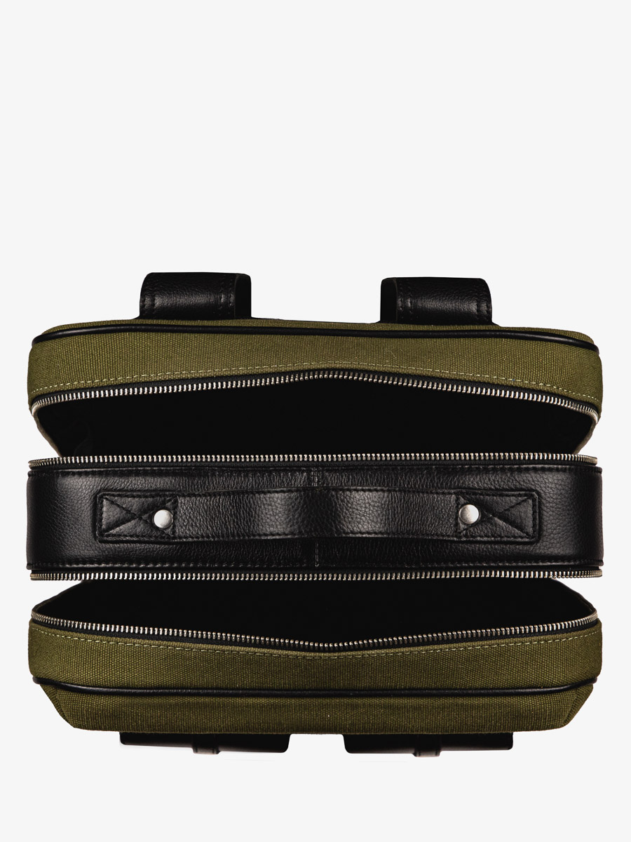 foto-vista-interior-mochila-cuero-unisex-negro-caqui-urbain-negro-lona-caqui-paul-marius-b08-obl-gc