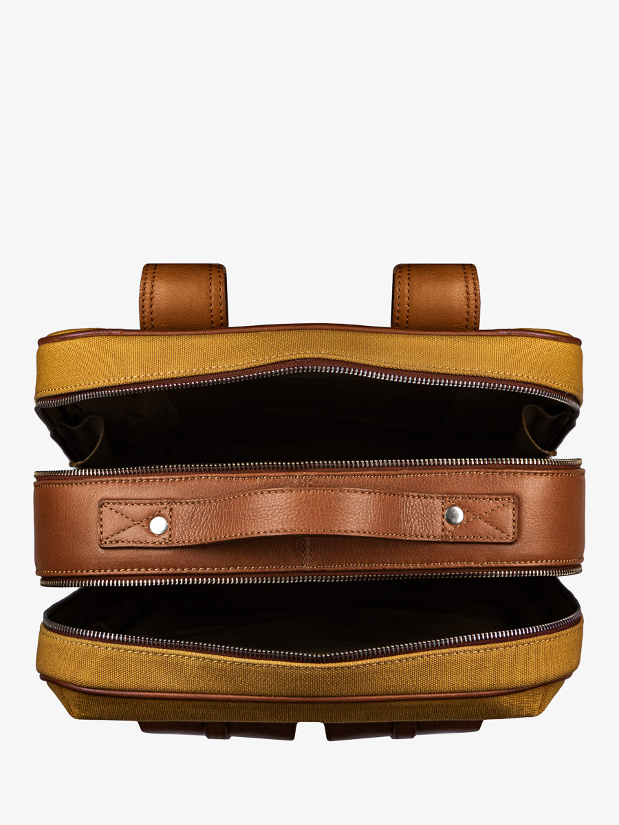 foto-vista-mochila-de-cuero-unisex-natural-amarillo-urbain-natural-lona-azafranada-paul-marius-b08-ol-yc