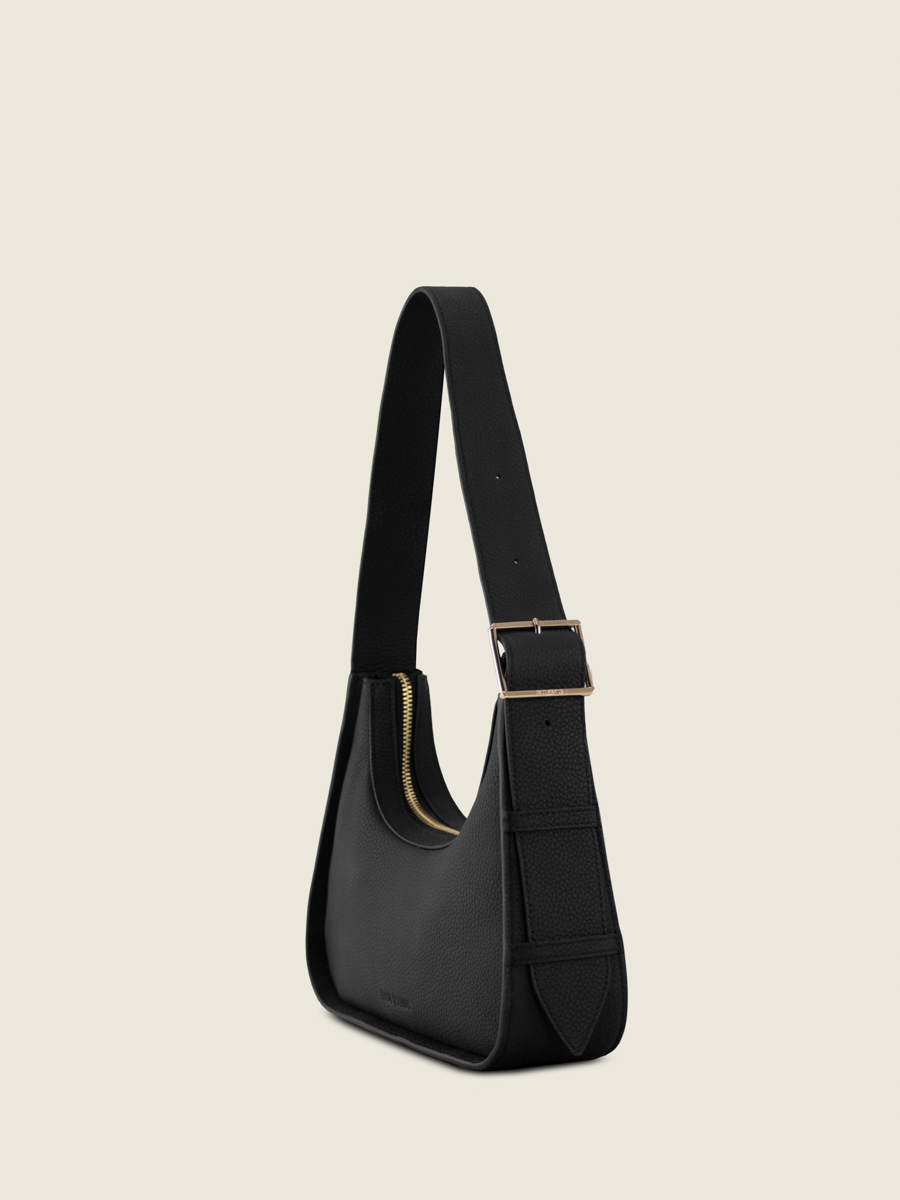 mini-bolso-baguette-cuero-Victoire XS-negro-carbón-vista-lateral-w54xs-bm-b