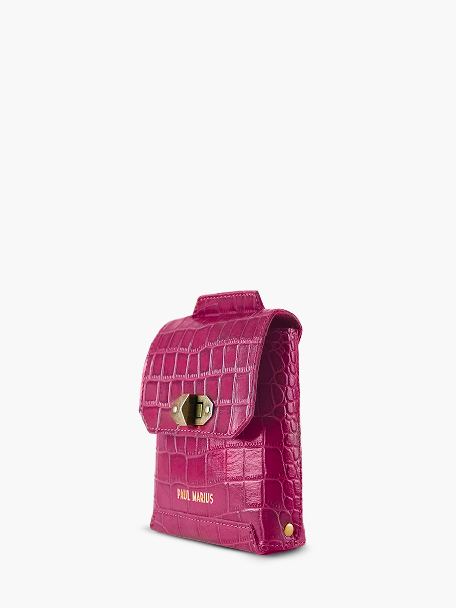 foto-vista-lateral-bolso-teléfono-cuero-mujer-agathe-alligator-rosa-paul-marius-m70-a-pi