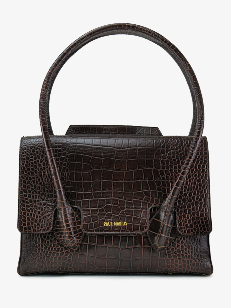 foto-vista-frontal-bolso-mano-cuero-mujer-colette-m-alligator-marrón-paul-marius-w028m-a-db