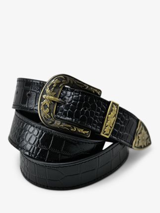 LaCeinture Western Alligator - Negro azabache