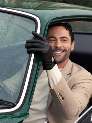 Guantes de piloto para hombre - Negro