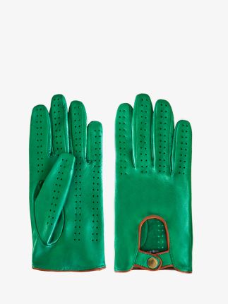 Guantes de piloto para mujer - Verde / Natural