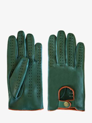 Guantes de piloto para mujer - Verde oscuro / Natural