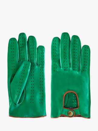 Guantes de piloto para hombre - Verde / Natural