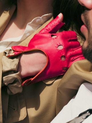 Manoplas de piloto para mujer - Fucsia / Natural