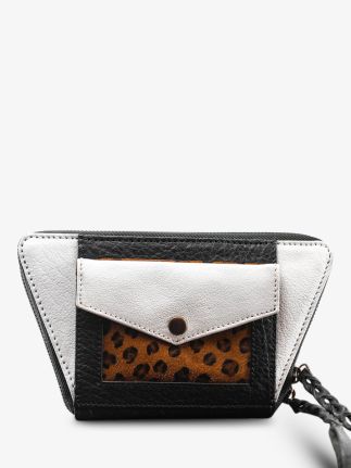 LePortefeuille Emma Leopard - Negro / Blanco