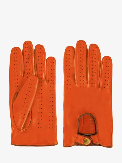 Guantes de piloto para hombre - Naranja / Natural