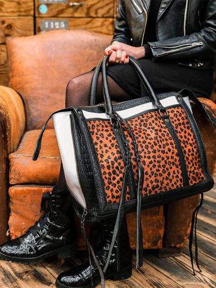 LeRive Droite - L - Leopard - Negro / Blanco