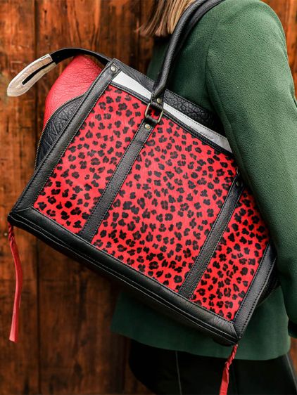 LeRive Droite - M - Leopard - Negro / Rojo