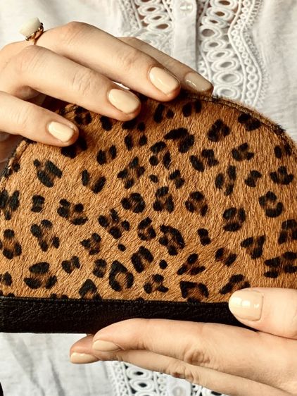LePortefeuille Manon Leopard - Negro