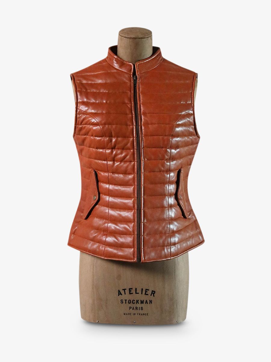 foto-vista-frontal-chaqueta-mujer-de-cuero-marrón-ladoudoune-mujer-natural-paul-marius-wcw-l-xs