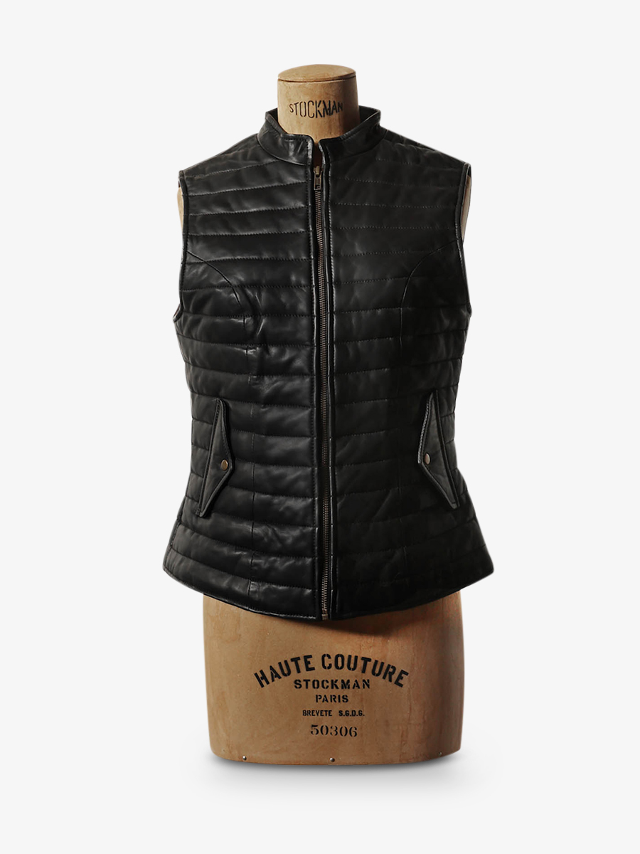 foto-vista-frontal-chaqueta-mujer-en-cuero-negro-ladoudoune-mujer-negra-paul-marius-wcw-b-xs