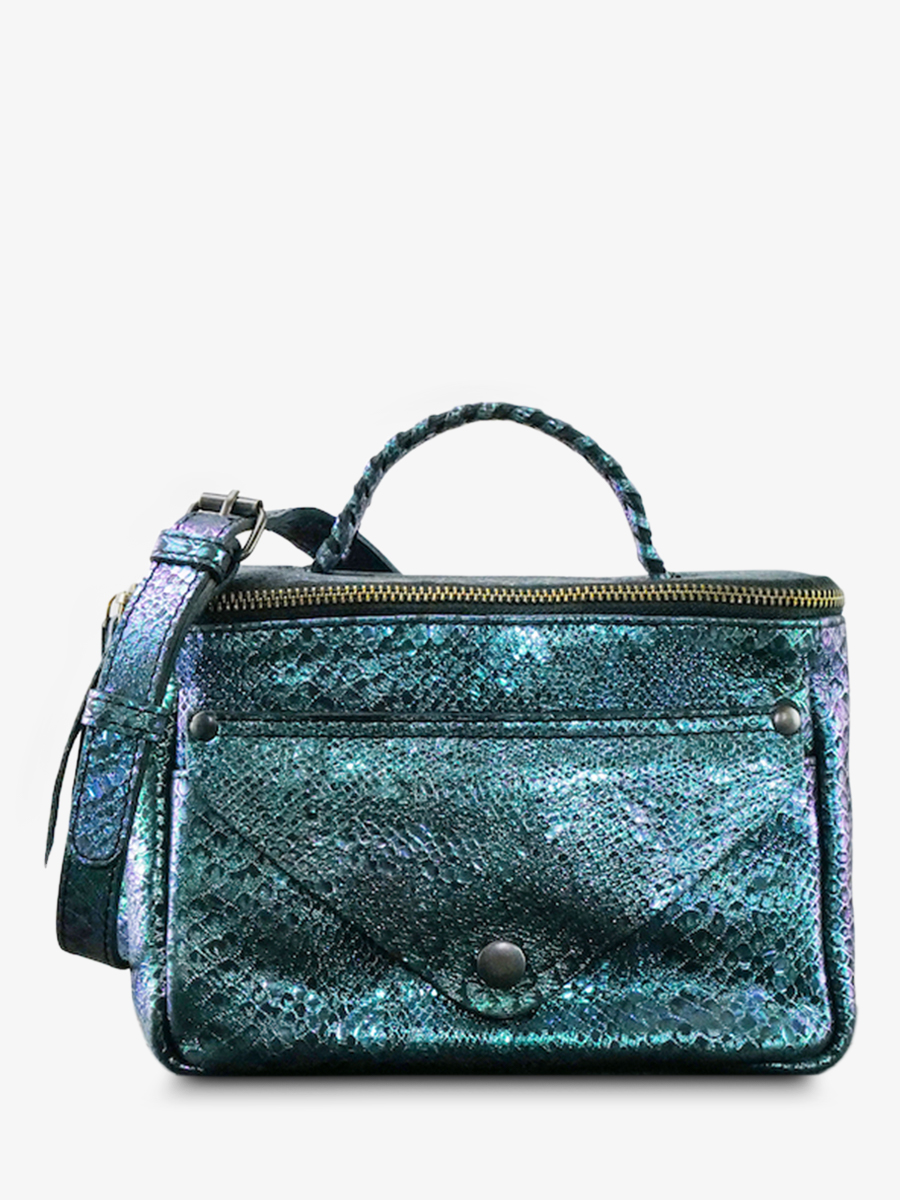 foto-vista-frontal-bolso-bandolera-cuero-mujer-azul-verde-legavroche-reedition-boreal-paul-marius-w26-msp