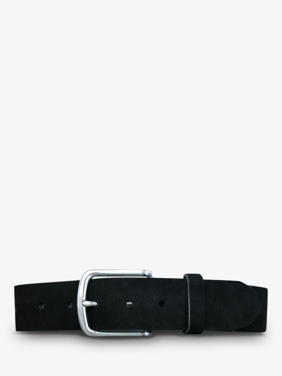 foto-vista-frontal-cinturón-de-cuero-para-hombre-y-mujer-negro-laceinture-magnifique-nubuck-40mm-negro-paul-marius-cdv-40-n-b