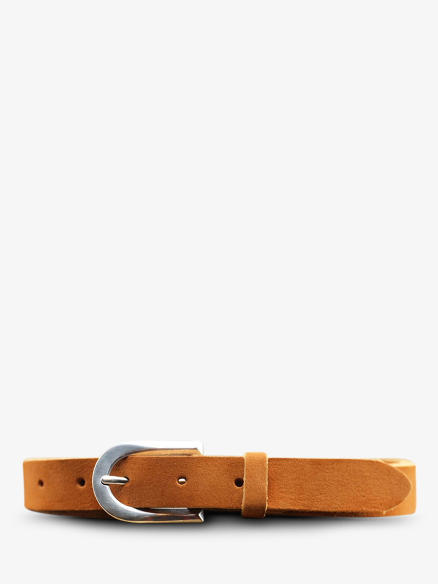 foto-vista-frontal-cinturón-de-cuero-para-hombre-y-mujer-marrón-laceinture-magnifique-nubuck-25 mm-natural-paul-marius-cdv-25-n-l