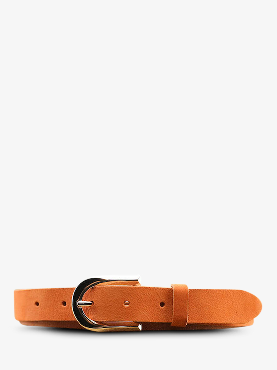 foto-vista-frontal-cinturón-de-cuero-para-hombre-y-mujer-naranja-laceinture-magnifique-nubuck-25mm-naranja-paul-marius-cdv-25-n-o