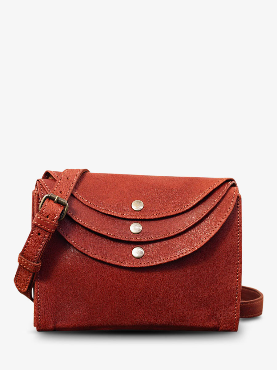 foto-vista-frontal-bolso-bandolera-cuero-mujer-marrón-laminaudiere-brun-paul-marius-m301-mb