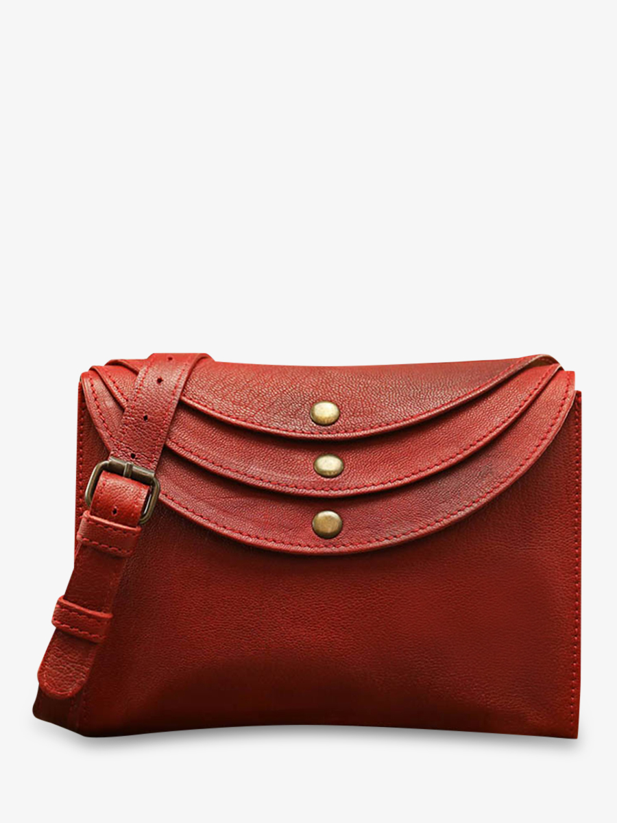 foto-vista-frontal-bolso-bandolera-cuero-mujer-rojo-laminaudiere-rojo-aceite-paul-marius-m301-or