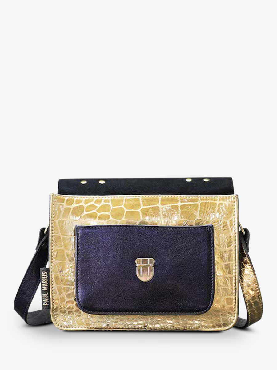 foto-interior-bolso-bandolera-cuero-mujer-dorado-azul-mademoiselle-george-caimán-azul-metalizado-paul-marius-w05-c-g-mcblu