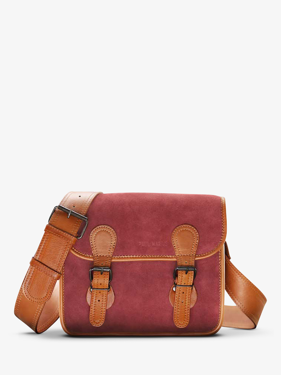 foto-vista-frontal-bolso-bandolera-cuero-mujer-marrón-violeta-lasacoche-s-pampa-natural-uva-paul-marius-m72s10-ol-dr