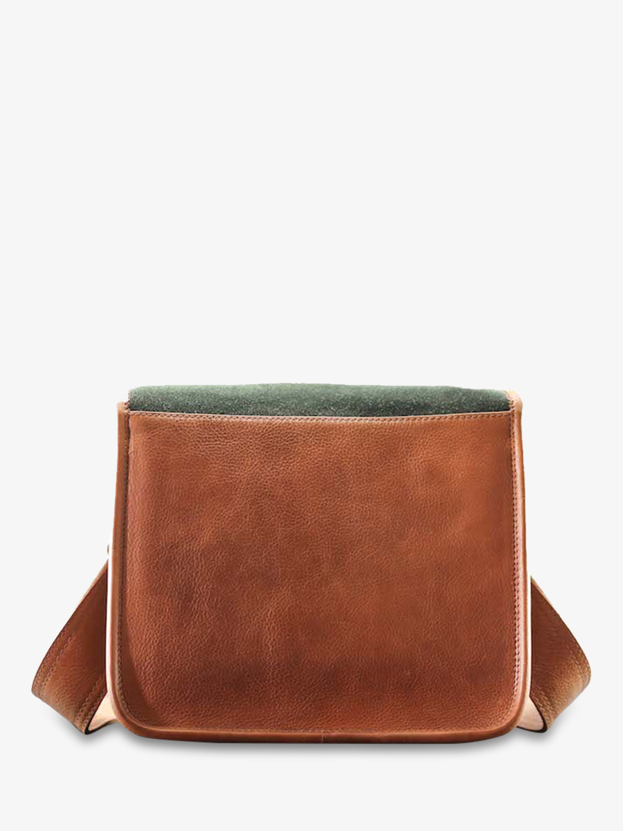 foto-vista-posterior-bolso-bandolera-cuero-mujer-marrón-verde-lasacoche-s-pampa-natural-verde-bosque-paul-marius-m72s10-ol-gf