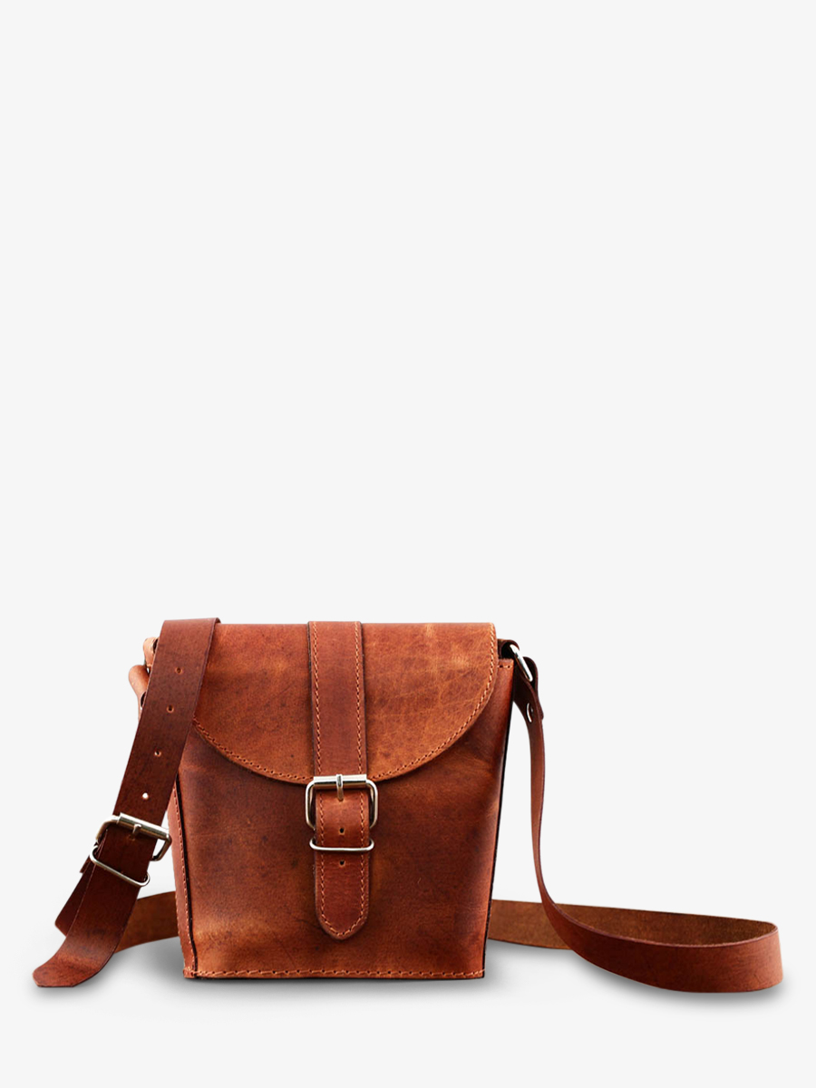 foto-vista-frontal-bolso-bandolera-cuero-mujer-marrón-auténtico-natural-paul-marius-m43s-l