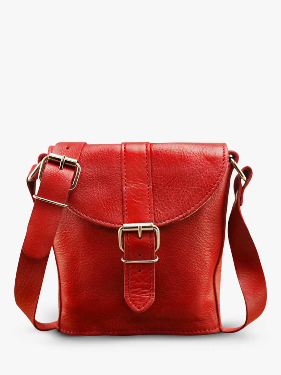 foto-vista-frontal-bolso-bandolera-cuero-mujer-rojo-auténtico-s-rojo-paul-marius-m43s-r
