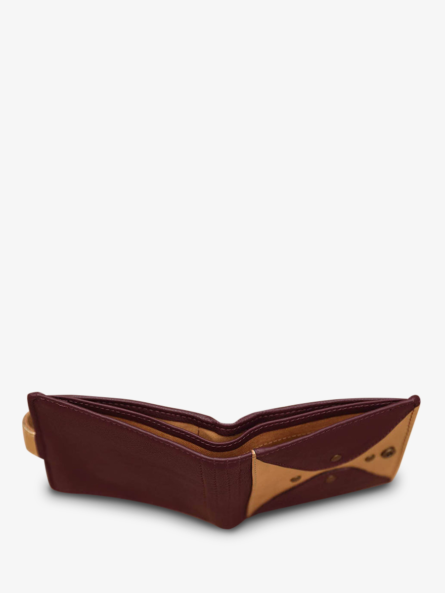 foto-vista-lateral-cartera-cuero-mujer-violeta-dorada-leportefeuille-louise-ciruela-dorada-paul-marius-m30-p-g